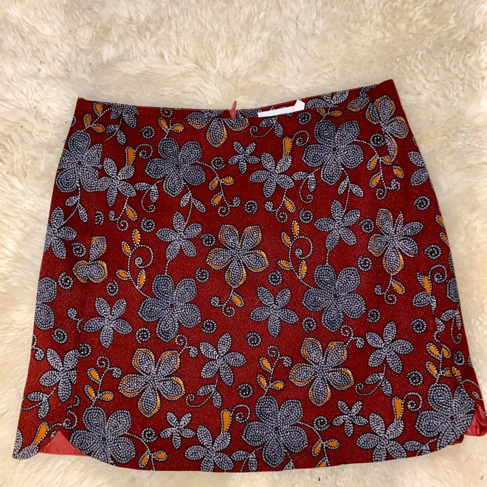 Fall printed mini skirt